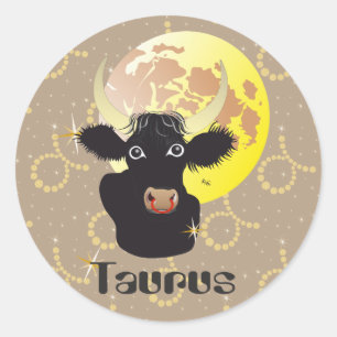 Pegatina Redonda Taurus el abril 21 to May de 20 bordadores
