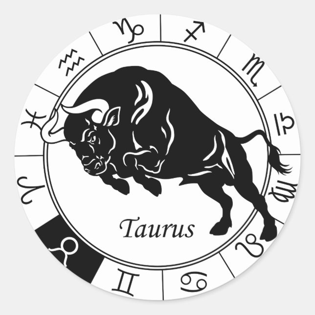 Pegatina Redonda taurus zodiac (Anverso)