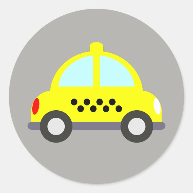 Pegatina Redonda Taxi (Anverso)