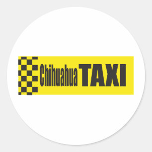 Pegatina Redonda Taxi Chihuahua