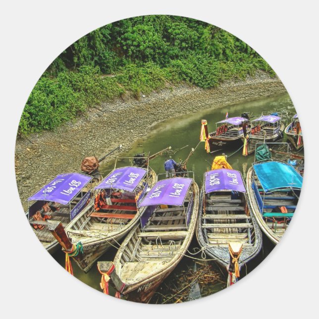 Pegatina Redonda Taxis De Agua (Anverso)