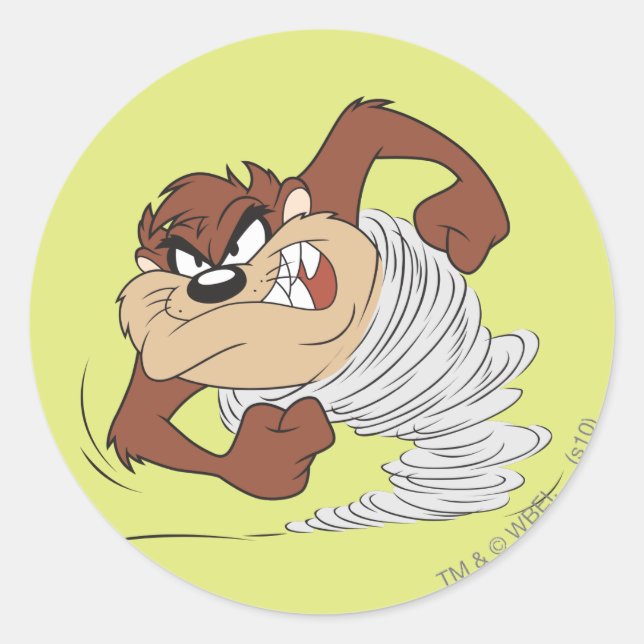 Pegatina Redonda TAZ™ girando rápido (Anverso)