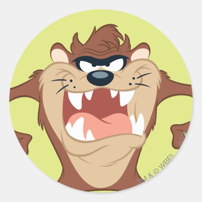 Pegatina Redonda TAZ™ Toothy Grin (Anverso)