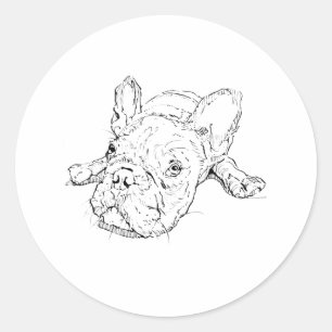 Pegatina Redonda Taza de Bulldog Francés Adorable, Regalo para Mamá