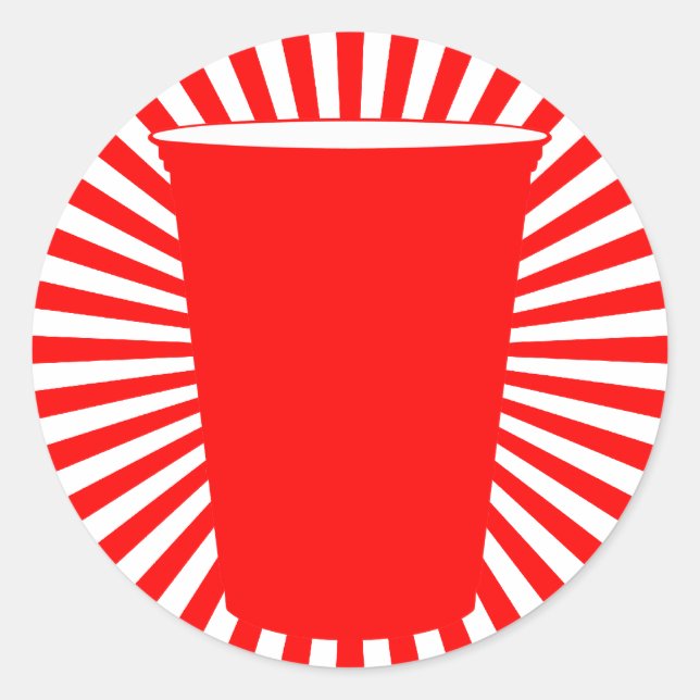 Pegatina Redonda taza de fiesta (Anverso)