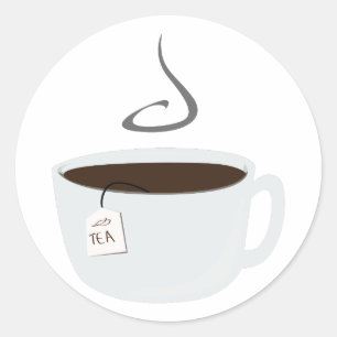 Pegatina Redonda Taza de té