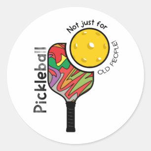 Pegatina Redonda Taza divertida de pickleball para jugadores de tod