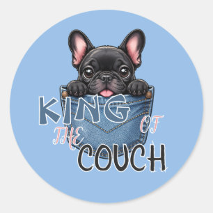Pegatina Redonda Taza divertida del Bulldog francés lindo Amante de