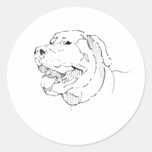 Pegatina Redonda Taza Labrador Retriever, Arte de Línea de Perro