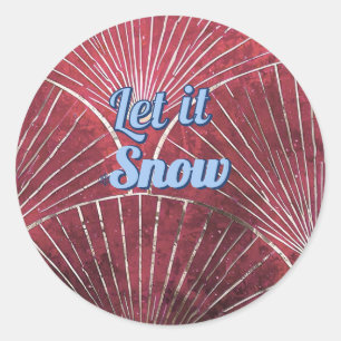 Pegatina Redonda Taza Let it snow
