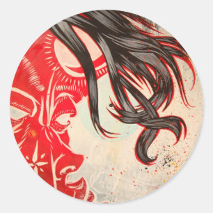 Pegatina Redonda Taza vacía de revolución