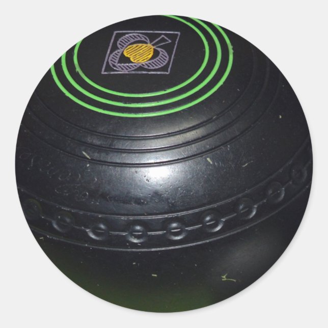 Pegatina Redonda Tazón de jardín negro vintage, (Anverso)