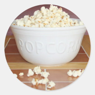 Pegatina Redonda Tazón de Popcorn
