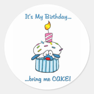Pegatina Redonda Tbone Birday cupcake