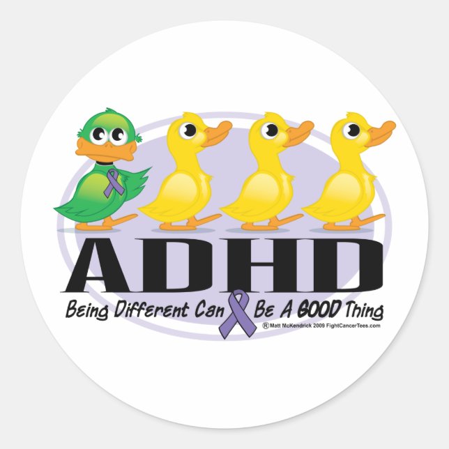 Pegatina Redonda TDAH Ugly Duckling (Anverso)