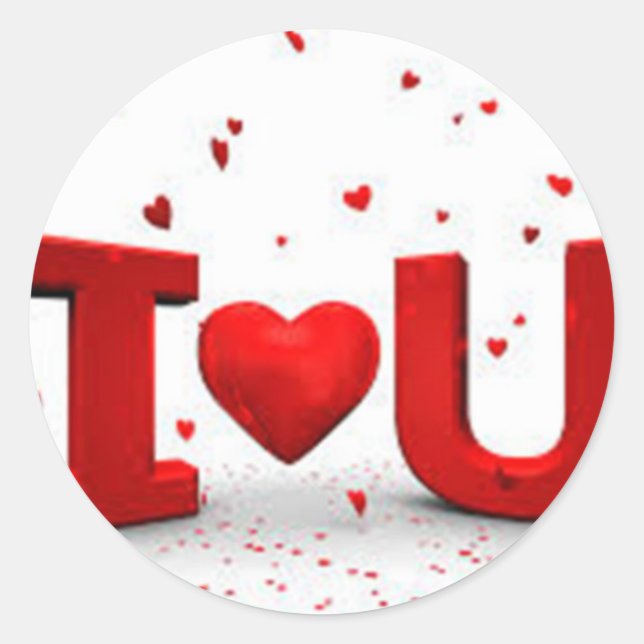 Pegatina Redonda Te amo (Anverso)