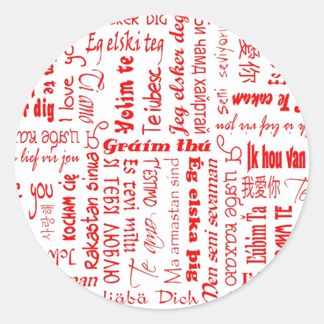 Pegatina Redonda Te Amo (Anverso)