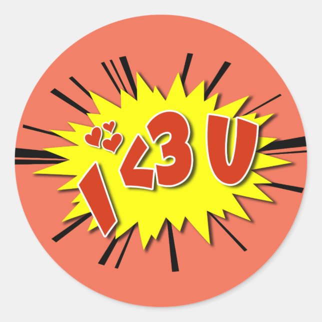 Pegatina Redonda Te amo (Anverso)