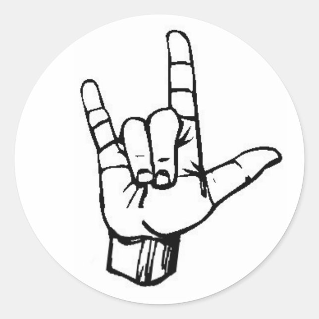 Pegatina Redonda ¡Te amo! (Anverso)