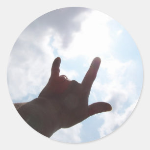 Pegatina Redonda TE AMO en lenguaje Rótulo