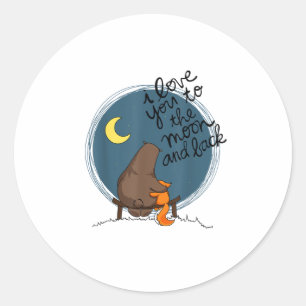 Pegatina Redonda Te Amo Hasta La Luna Y De Regreso Estilo Clásico