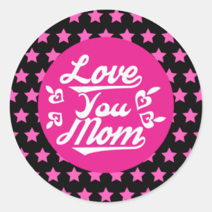 Pegatina Redonda Te amo mamá - Día de la Madre