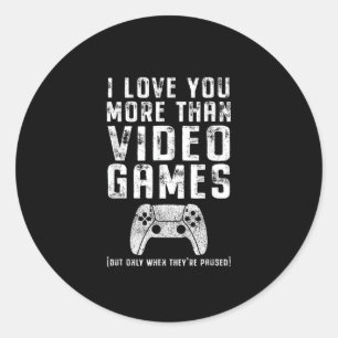 Pegatina Redonda Te Amo Más Que Los Videojuegos Regalo Para Jugador