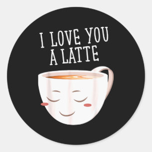 Pegatina Redonda Te Amo Mucho Café Divertido Amor San Valentín 