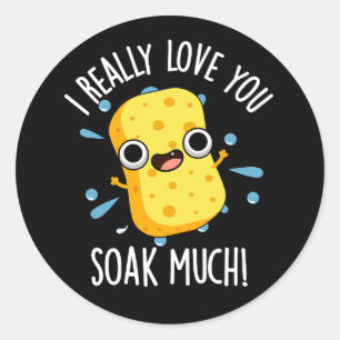 Pegatina Redonda Te Amo Mucho Esponge Pun Dark BG