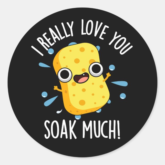 Pegatina Redonda Te Amo Mucho Esponge Pun Dark BG (Anverso)