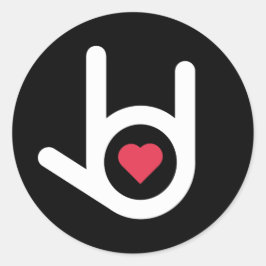 Pegatina Redonda Te Amo, Negro