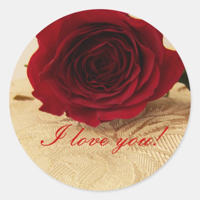 Pegatina Redonda Te amo Pegatinas (Anverso)