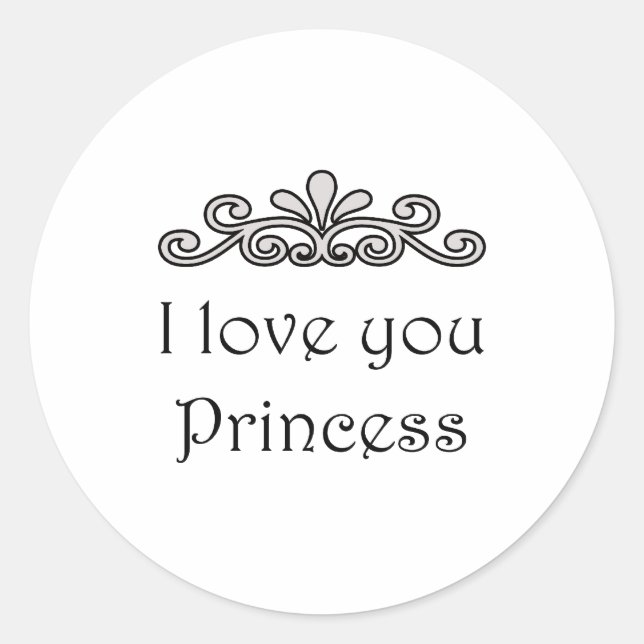 Pegatina Redonda Te Amo Princesa (Anverso)