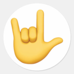 Pegatina Redonda Te Amo Rótulo de mano - Emoji