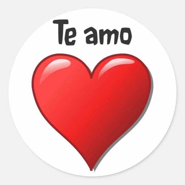 Pegatina Redonda Te amo - Te amo en español (Anverso)