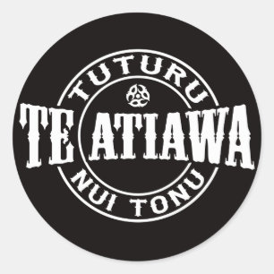 Pegatina Redonda Te Atiawa Tuturu Nui Tonu