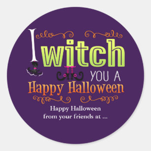 Pegatina Redonda TE BRUJO UN FELIZ HALLOWEEN Favor Sticker