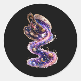 Pegatina Redonda Té con el Universo