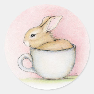 Pegatina Redonda Té Cup