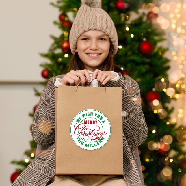Pegatina Redonda Te Deseamos Una Feliz Navidad (Subido por el creador)