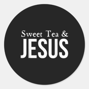 Pegatina Redonda Té Dulce Divertido Y Jesús Cristiano De Fe Inspira