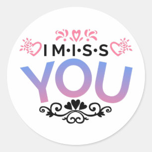 Pegatina Redonda Te extraño una decoración colorida.