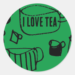 Pegatina Redonda Té grande