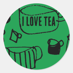 Pegatina Redonda Té grande