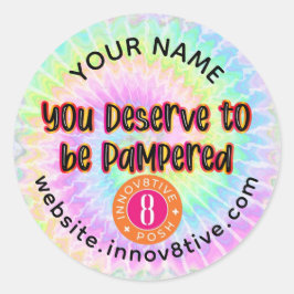 Pegatina Redonda Te mereces ser mimado con el tinte de los tiros