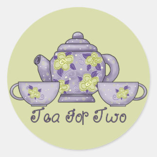 Pegatina Redonda Té Para Dos