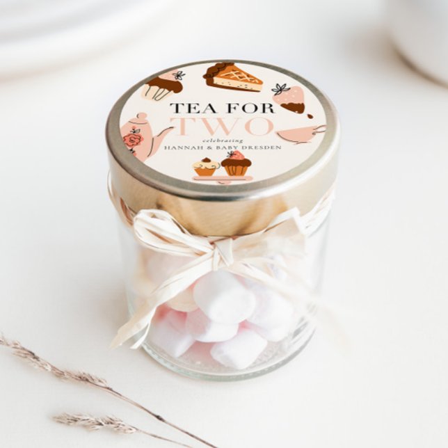 Pegatina Redonda Té para dos | Baby Shower Fiesta de té (Subido por el creador)
