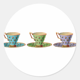 Pegatina Redonda Té para tres