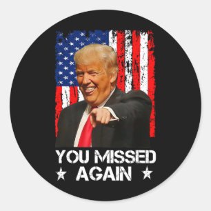Pegatina Redonda Te Perdiste de Nuevo Trump 2025 Bandera de EE. UU.