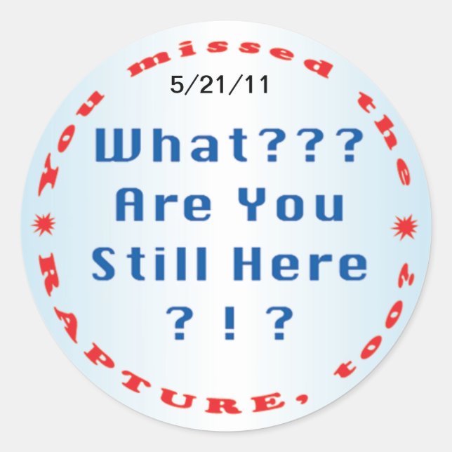 Pegatina Redonda "Te perdiste...pegatina de rapto (Anverso)